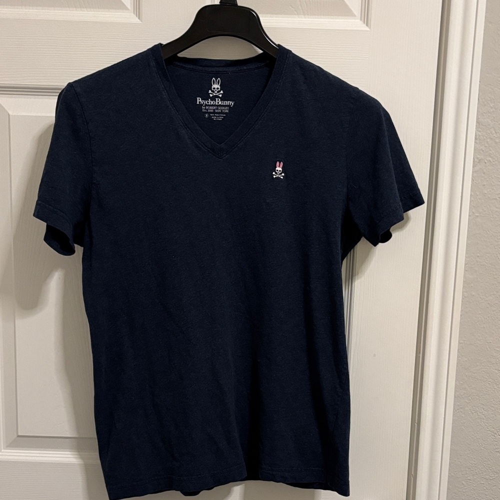Psycho Bunny Dark Blue V-Neck Tee m22